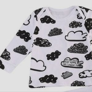 ☁️ cloud print top • size baby 3-6 months